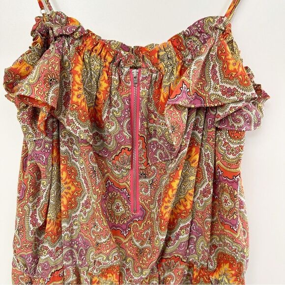 J. Crew Romper Silk Paisely Size Medium - Picture 5 of 8